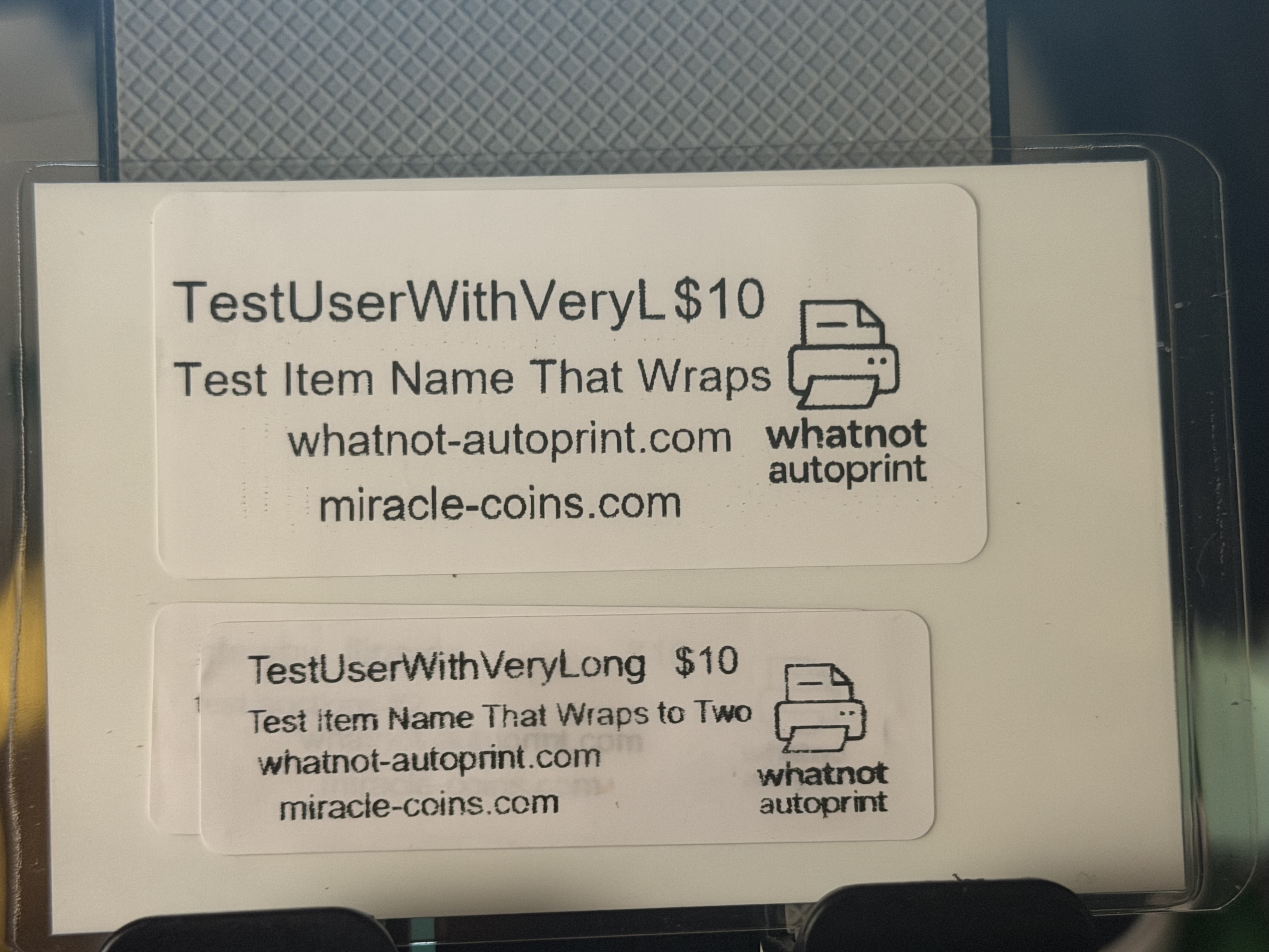 Different Label Sizes